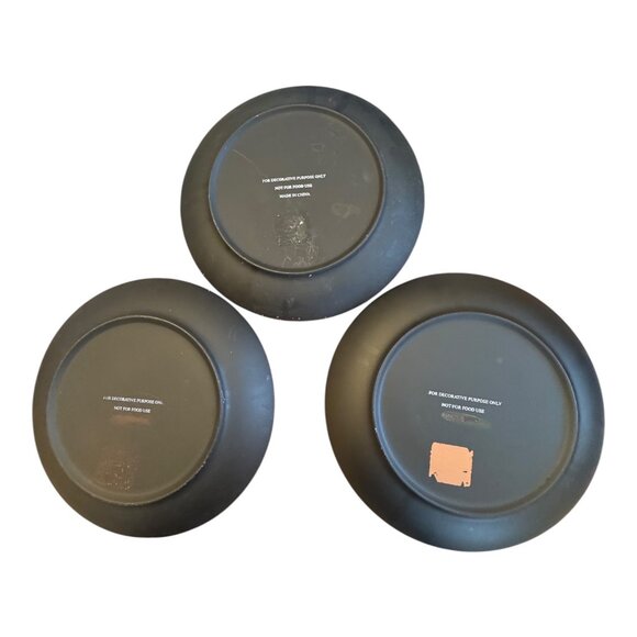 Kirklands Decorative Plate Set Of 3 Tuscan Vineyard Grapes & Wine Bottles Art - Picture 2 of 6